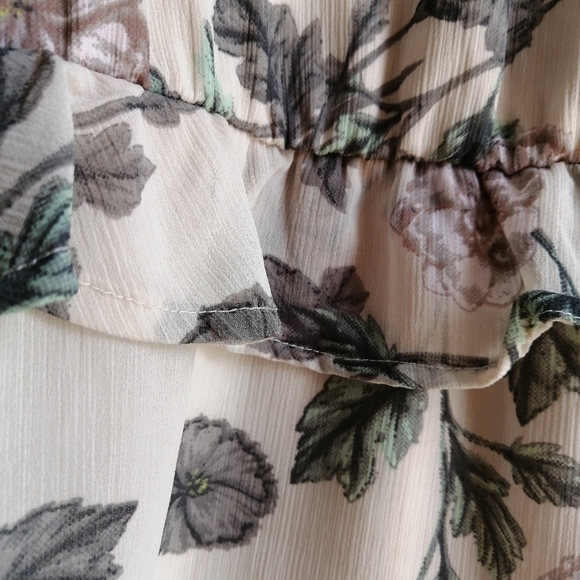 Medium DEX summer dress pink blush nude floral ruffle chiffon - Picture 3 of 8